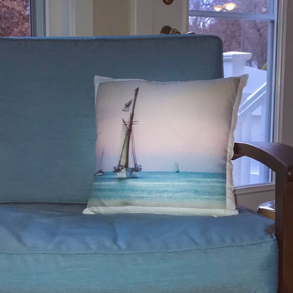 Limited Edition 16”x16” Tall Ship at Sunset Pillow Cover
